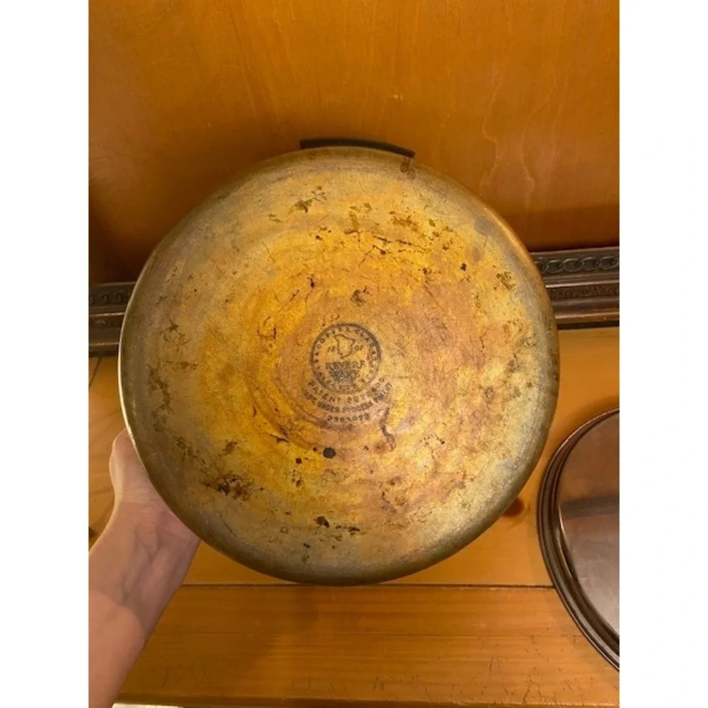 Vintage Revere Ware Copper Clad 1801 Stainless Steel Stock Pot with ECKO Lid USA